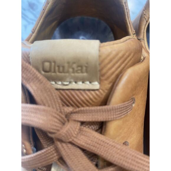 OluKai Lae'ahi Li'ili Sneakers Mens Size 13 Brown Full Grain Leather Shoes - Picture 9 of 9